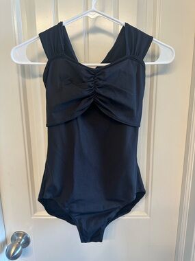 Women’s Black Ruched ballet leotard